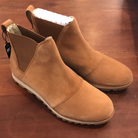 sorel harlow suede chelsea bootie